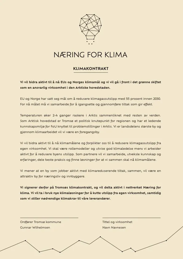 Skjermbilde av klimakontrakten Næring for klima