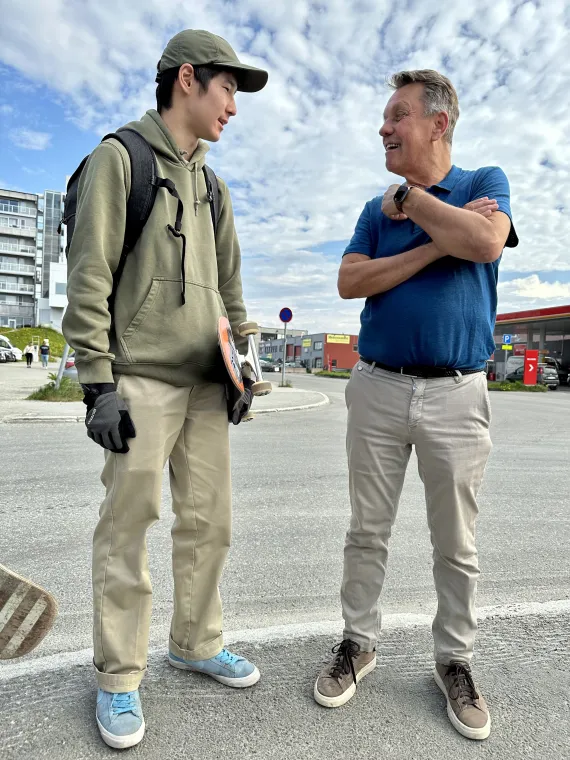 Petter Farup og ordf&oslash;rer Gunnar Wilhelmsen