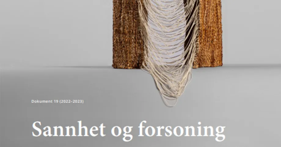 Forsiden av sannhets- og forsoningskommisjonens rapport til Stortinget 1. juni 2023