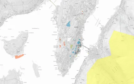 Skjermbilde som viser hvordan det digitale kulturkartet til Troms&oslash; kommune ser ut