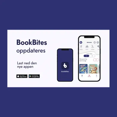 BookBites-appen oppdateres Illustrasjon av ny BookBites-app