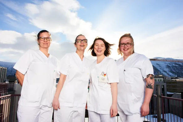 Helseansatte i Tromsø kommune / Foto: Edvard Kristiansen Glade helseansatte i Tromsø kommune