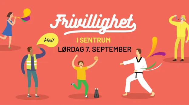 Frivillighet i sentrum Illustrasjonsplakat for Frivillighet i sentrum for året 2024